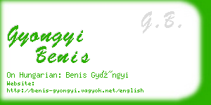 gyongyi benis business card